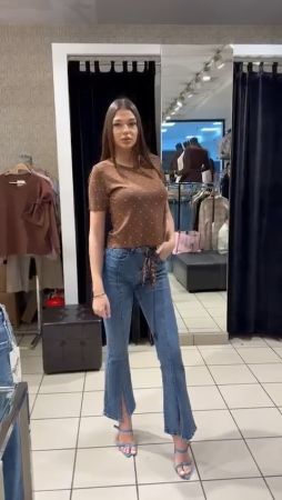 Blugi/Pantaloni - Blugi evazați despicați