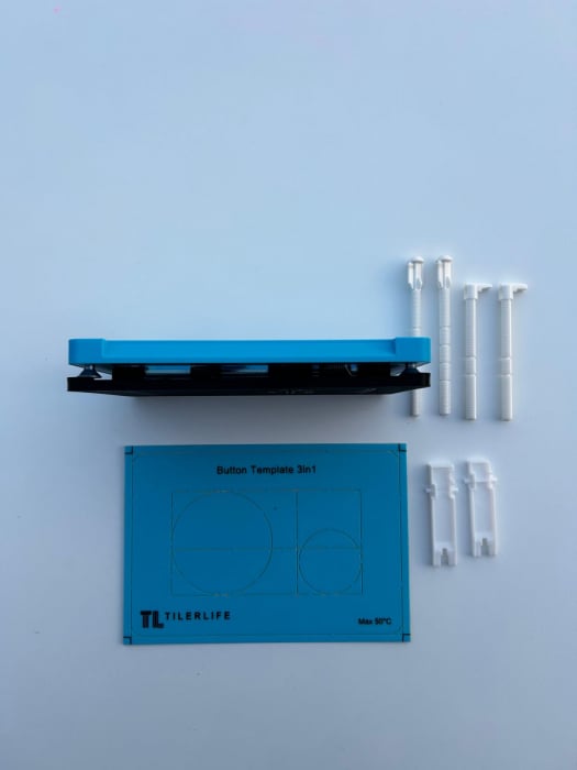 Clapeta de actionare faiantabila  WC Geberit Sigma, margine rotunjită, șablon 3 în 1 pentru decupajul butonului. [2]