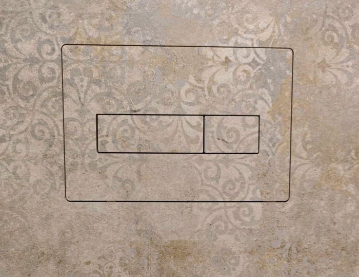 Clapeta de actionare faiantabila  WC Geberit Sigma, margine rotunjită, șablon 3 în 1 pentru decupajul butonului. [4]