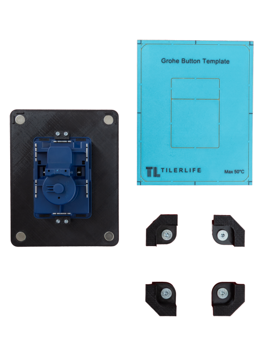 Buton ascuns de spalare WC Grohe, iclude sablonul 3 in 1 pentru decupajul butonului [2]