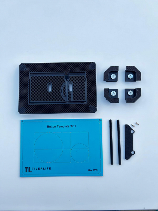 Clapeta de actionare  faiantabila WC, Tece, buton de spălare cu magnet, include șablon pentru decupaj 3 în 1 [2]