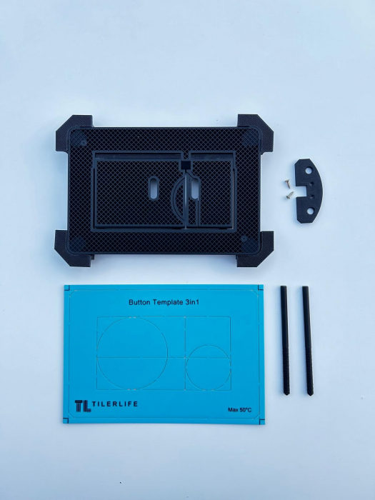 Clapeta de actionare  faiantabila WC, Tece, buton de spălare cu magnet, include șablon pentru decupaj 3 în 1 [1]
