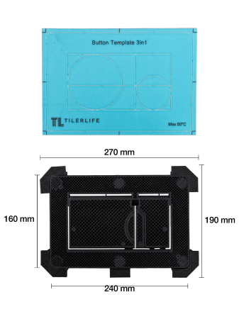 Buton de spalare - Buton ascuns de spalare Villeroy and Boch, cu magnet pentru instalare iclusiv sablon pentru decupaj 3 in 1
