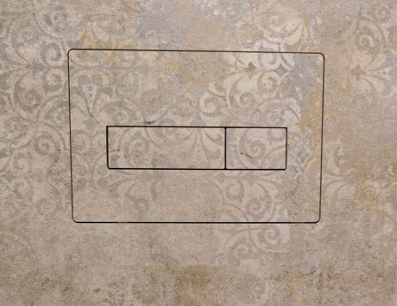 Clapeta de actionare faiantabila  WC Geberit Sigma, margine rotunjită, șablon 3 în 1 pentru decupajul butonului. [3]