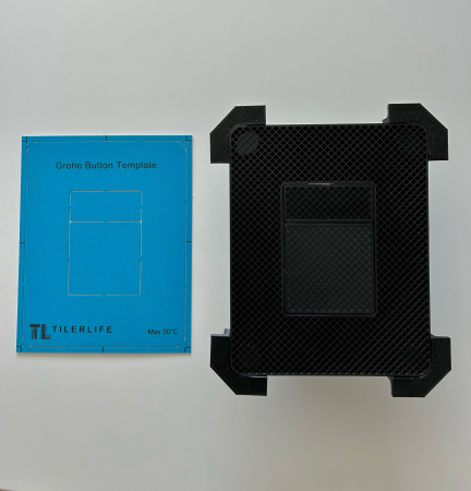 Buton ascuns de spalare WC Grohe, iclude sablonul 3 in 1 pentru decupajul butonului [1]