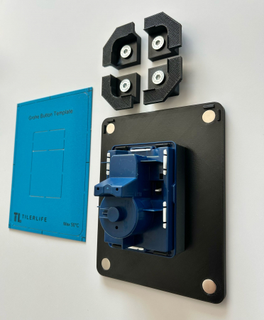 Buton ascuns de spalare WC Grohe, iclude sablonul 3 in 1 pentru decupajul butonului [2]