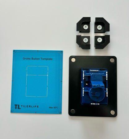 Buton ascuns de spalare WC Grohe, iclude sablonul 3 in 1 pentru decupajul butonului [3]