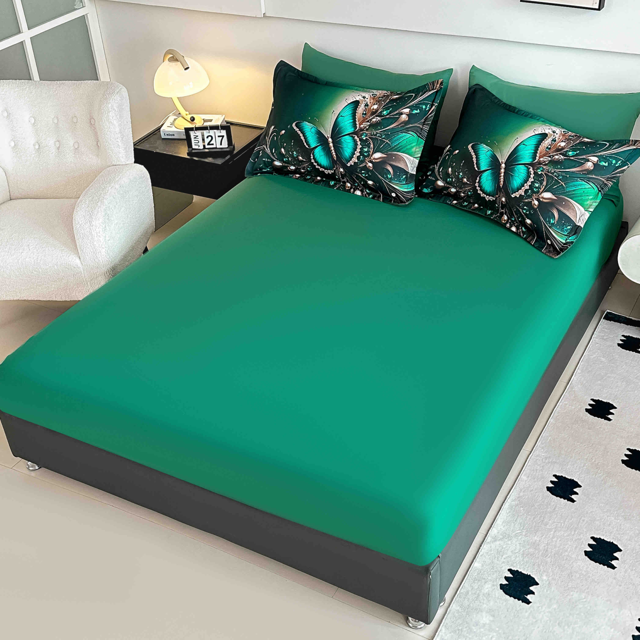 Lenjerie de pat 5D 6 piese Emerald Butterfly 180x200 cm [3]