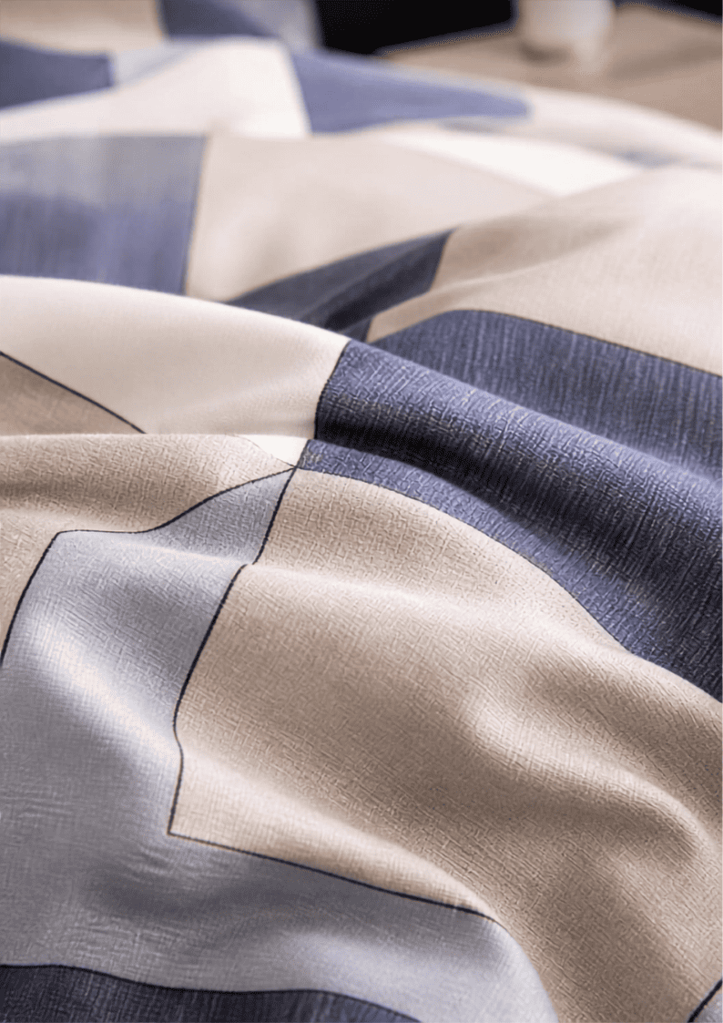 Lenjerie de pat finet 6 piese Geometric Gri-Roz 220x230 cm [3]