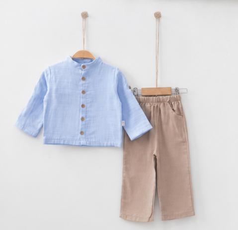 Tilo Kids - Compleu fete cu cămașă și pantaloni largi
