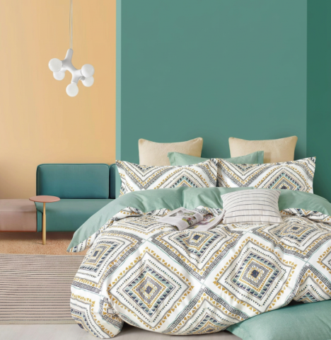 Lenjerii Modele Clasice 6 Piese - Lenjerie de pat finet 6 piese Greece Verde 220x230 cm