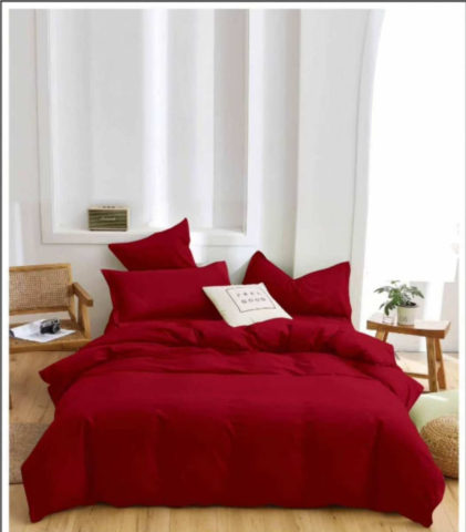 Tilo Home - Lenjerie de pat finet 6 piese Visiniu 220x230 cm