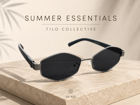 Women Lifestyle - Ochelari de Soare Damă Hexagonali Gri UV400