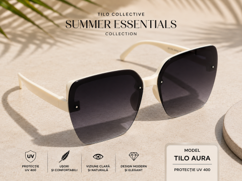 Women Lifestyle - Ochelari de Soare Damă Oversized Albi UV400