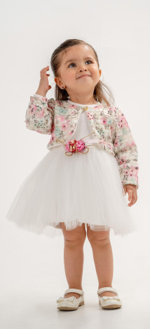 Fete - Rochie tutu fete cu jachetă florală, 9-18 luni