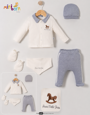 Baieti - Set nou-nascut 5 piese calut bleu