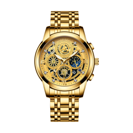 TimeDay.ro - Barbati - Gold Skeleton Chronograph