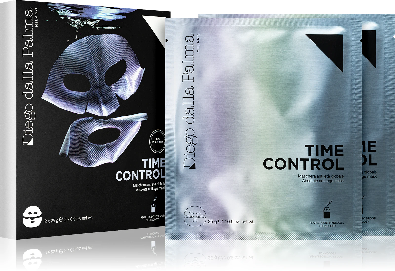 Masti pentru ten si gomaje - Masca pentru ten cu hidrogel Diego Dalla Palma Time Control, set 2 bucati x 25 g, hidratare intensa, fermitate, pentru toate tipurile de ten