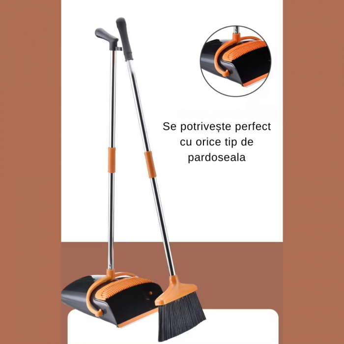 Set de Curățenie: Mătură & Făraș cu Coadă – Design Modern și Depozitare Verticală [2]