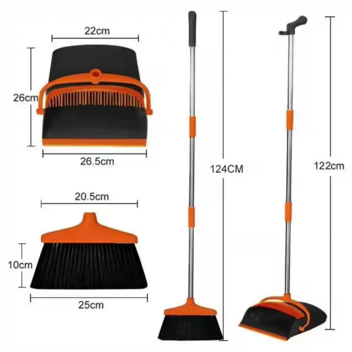 Set de Curățenie: Mătură & Făraș cu Coadă – Design Modern și Depozitare Verticală [4]