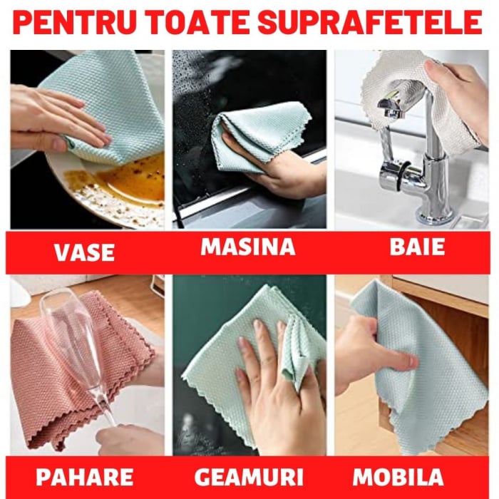 Set 10 Lavete Magice – Lavete Ultra-Absorbante și Durabile pentru Curățenie Fără Efort, Ideal pentru Suprafețe Diverse [2]