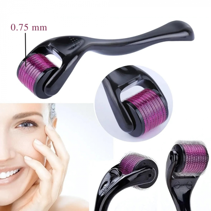 Aparat de masaj facial, 0.75 mm, 1200 ace din titan, dermaroller, reducerea liniilor fine si masaj de relaxare [2]