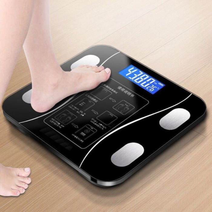 Cantar Corporal  cu Bluetooth, Inteligent cu Ecran Digital Iluminat – Aplicatie Android/iOS – 180kg – Negru [9]