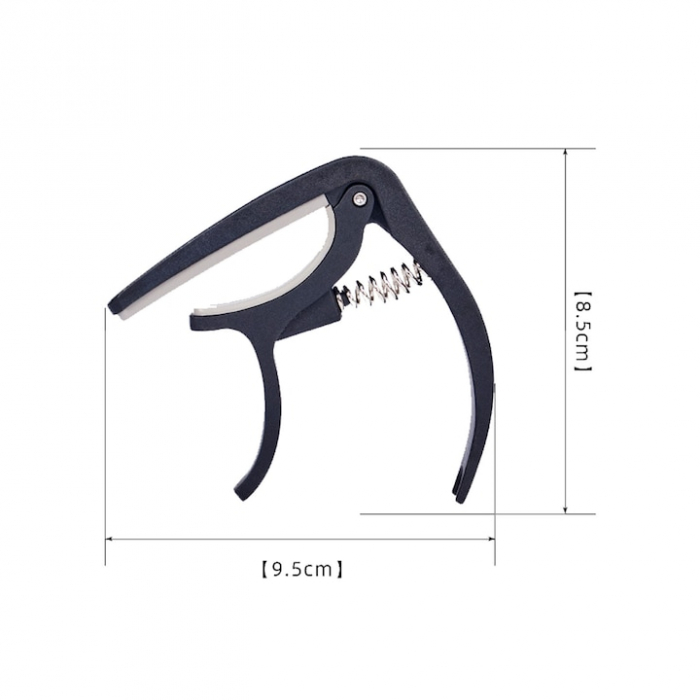 Capodastru chitara acustica clasica sau electrica, Zggzerg, Portabil, Design ergonomic, Potrivit pentru incepatori, ABS, Negru [2]