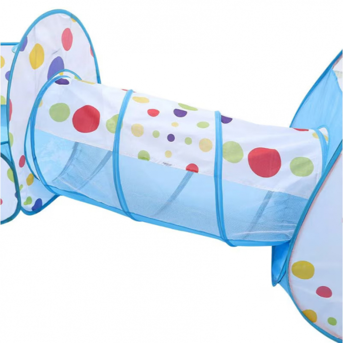 Loc de joaca 3in1 pentru copii , centru de activitati cu tarc, cort si tunel pentru interior/exterior, protectie UV, pliabil, albastru [5]