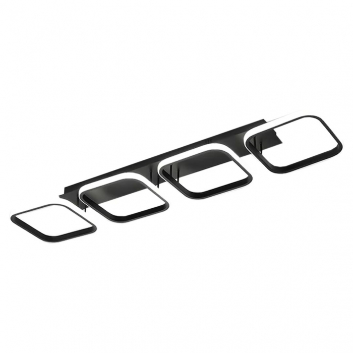 Lustra LED dimabila cu telecomanda 3 tipuri de lumina, 96W, neagra, 4 patrate [1]