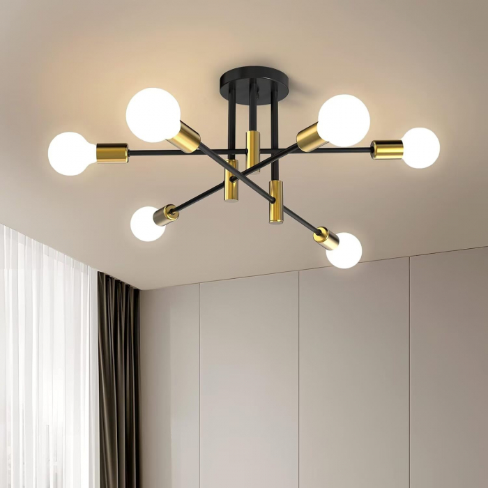 Lustra moderna, Fier, 12x32x72 cm, Negru [3]