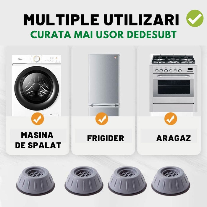 Pachet promo: 2x Set de 4 picioruse, anti-zgomot si antiderapante, suporti amortizare vibratii masina de spalat, amortizoare uscator de rufe, frigider, mobilier [4]