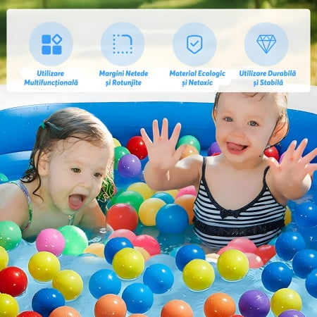 Piscina Gonflabila Dreptunghiulara 305x168x56 cm, pentru Adulti sau Copii 3+ Ani, Ideala pentru Curte, Gradina, Interior si Exterior, Cu Baza Podea Moale, Usor de Instalat, 3 Straturi, 305x168x56 cm [4]