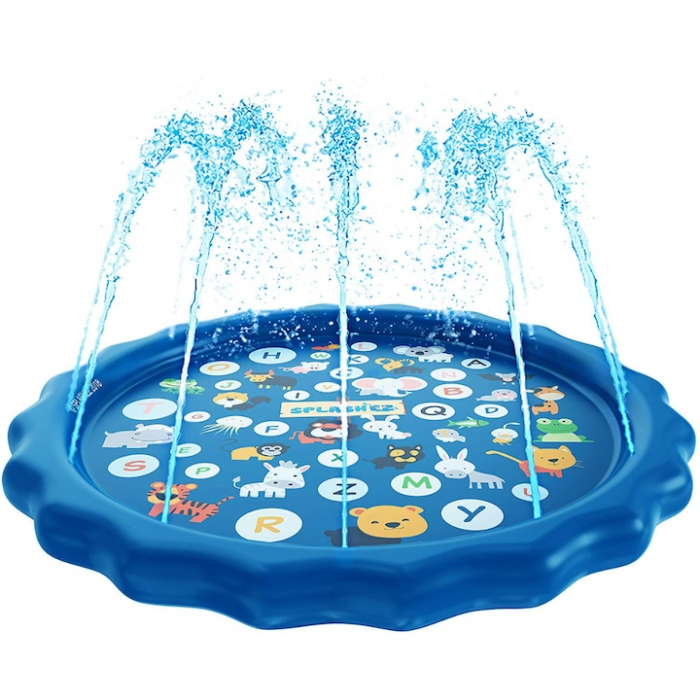 Piscina tip covoras de apa pentru copii, diametru 100 cm, albastru [1]