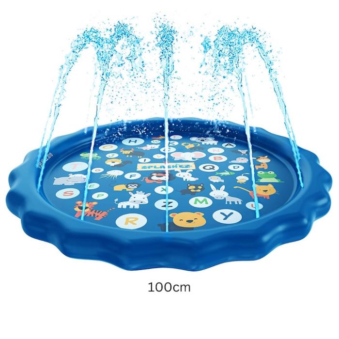 Piscina tip covoras de apa pentru copii, diametru 100 cm, albastru [2]