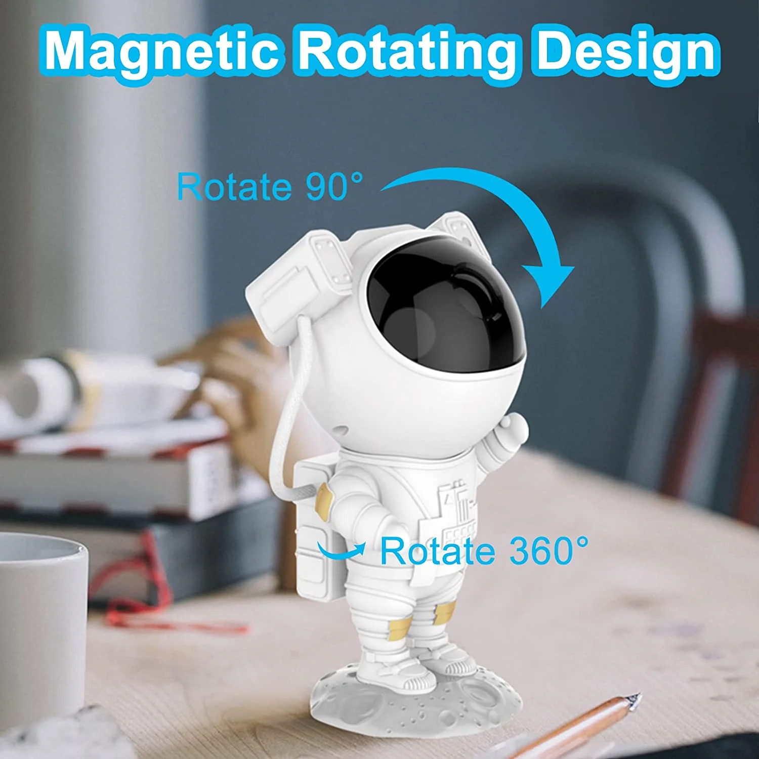 Proiector Astronaut Laser – Joc de Lumini Stele si Galaxii, Rotire 360°, Timer si Telecomanda – Alb [6]