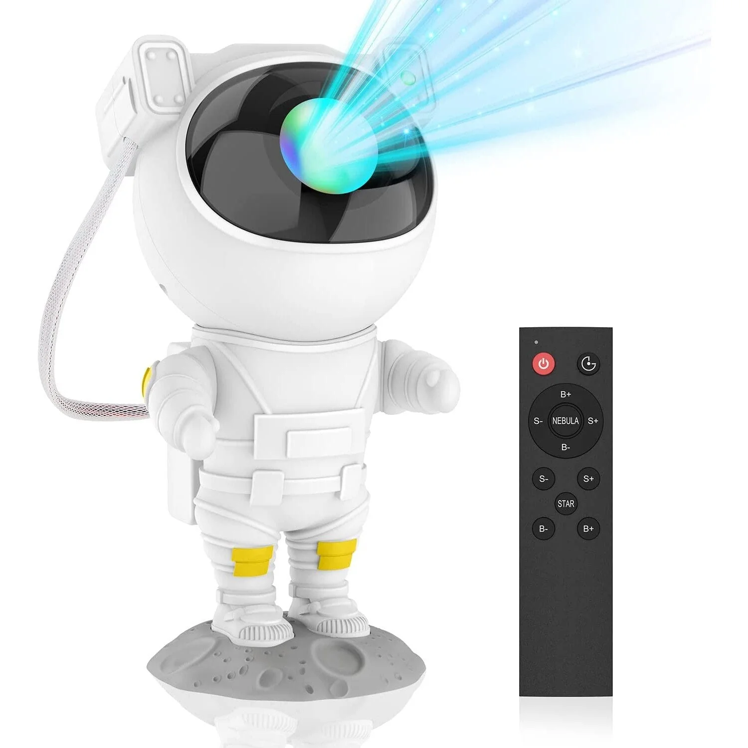Proiector Astronaut Laser – Joc de Lumini Stele si Galaxii, Rotire 360°, Timer si Telecomanda – Alb [9]