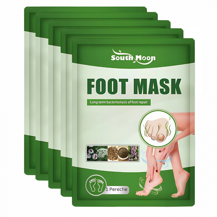 Set 5 perechi de masti exfoliante pentru picioare tip soseta, elimina pielea moarta si hidrateaza [1]