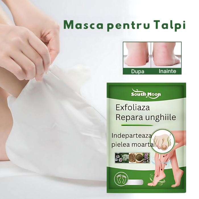 Set 5 perechi de masti exfoliante pentru picioare tip soseta, elimina pielea moarta si hidrateaza [3]