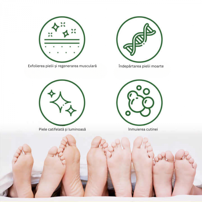 Set 5 perechi de masti exfoliante pentru picioare tip soseta, elimina pielea moarta si hidrateaza [5]