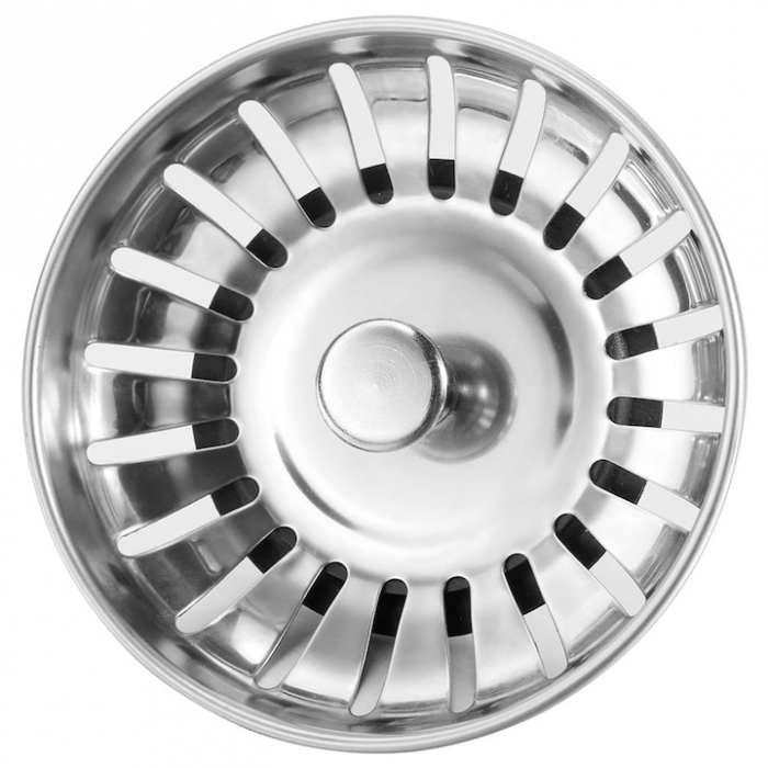 Sita scurgere pentru chiuveta, Dop de inchidere de deseuri, Deodorizare tip Filtru pentru chiuveta, Accesorii de bucatarie, 83mm, 304 Otel inoxidabil, Argintiu [1]