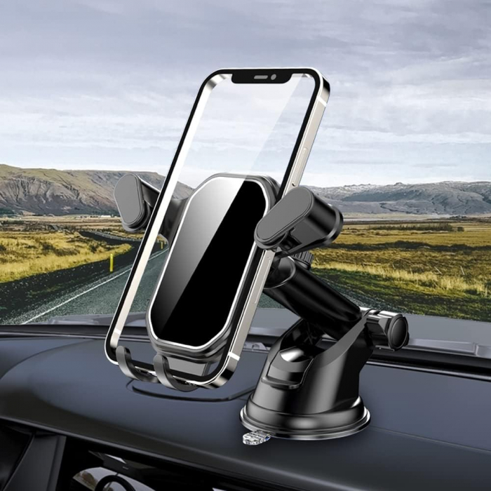 Suport Telefon Auto iTin cu Ventuza – Fixare Puternica, Rotire 360° & Compatibilitate Universala [2]