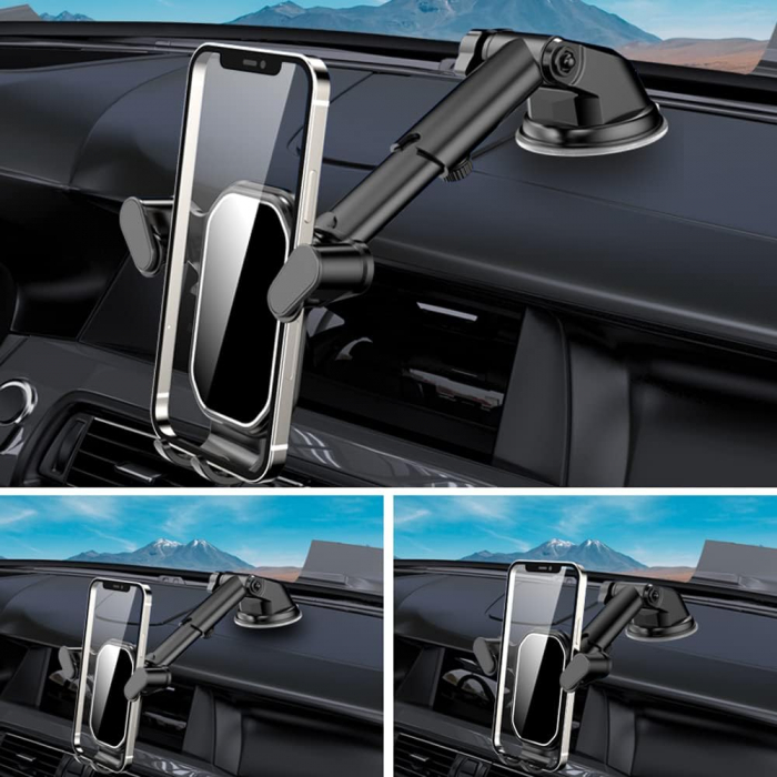 Suport Telefon Auto iTin cu Ventuza – Fixare Puternica, Rotire 360° & Compatibilitate Universala [3]