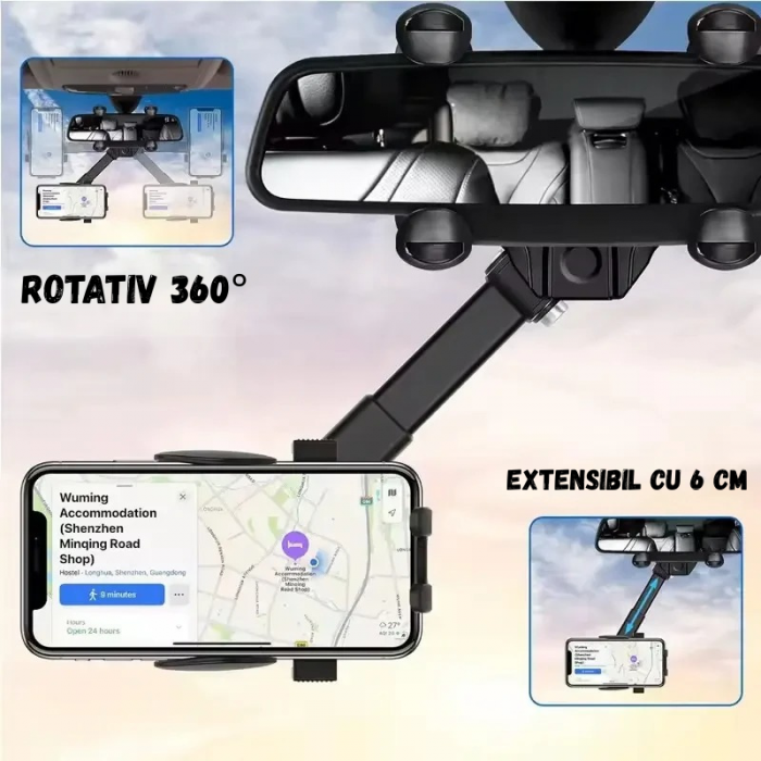 Suport universal pentru oglindă retrovizoare de 360 ​​de grade pentru telefon mobil [8]
