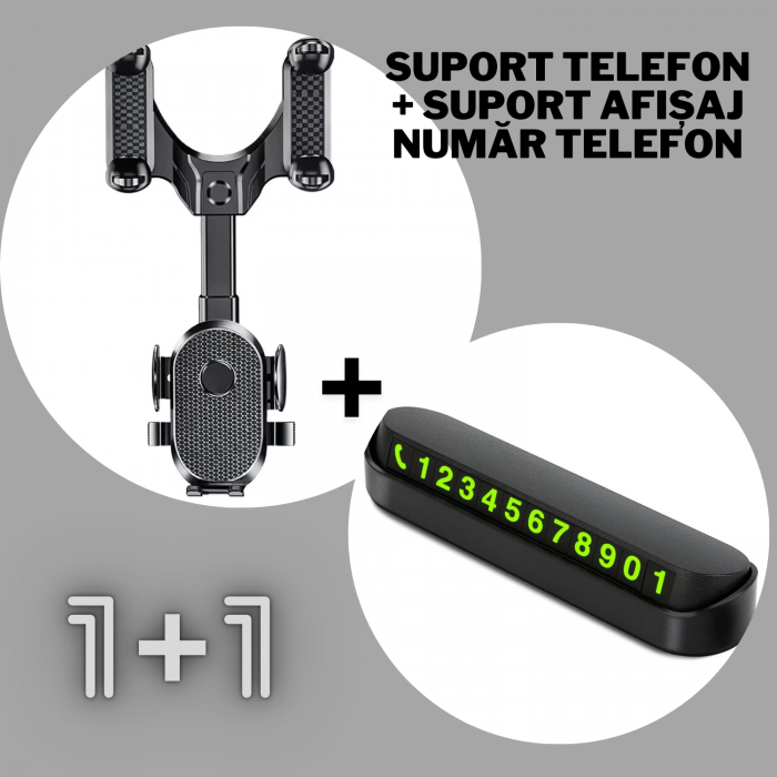 Suport universal pentru oglindă retrovizoare de 360 ​​de grade pentru telefon mobil [1]