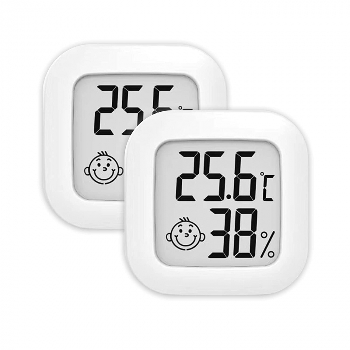 Termometru si Higrometru de Camera, Indicator Comfort, Design Modern, Ultra Compact, Operare Usoara, Alb [2]