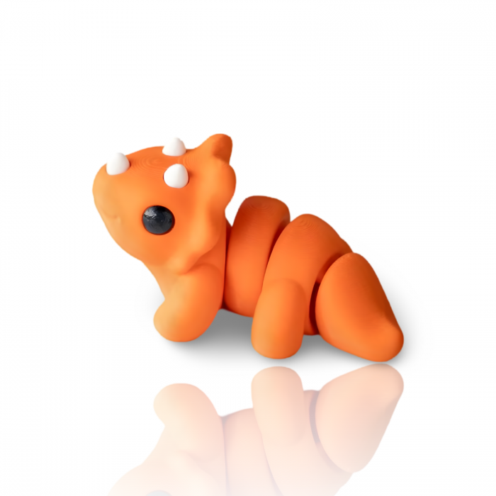 Pooie BabyTriceraptor Figurina - Breloc Orange [3]