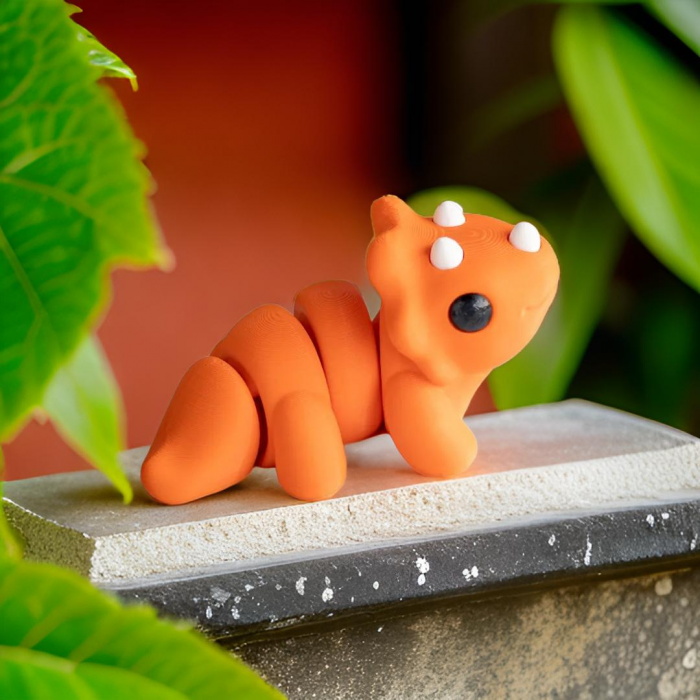 Pooie BabyTriceraptor Figurina - Breloc Orange [4]