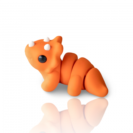 Pooie BabyTriceraptor Figurina - Breloc Orange [2]