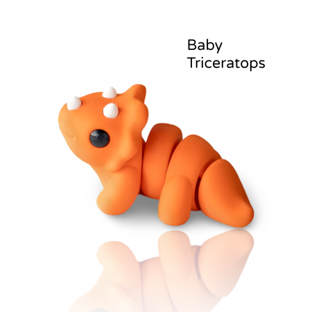 Pooie BabyTriceraptor Figurina - Breloc Orange [1]